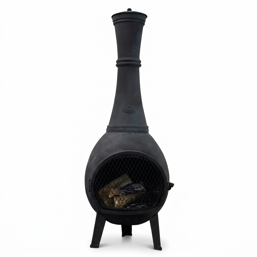 Firefly_Gemini Flash__cast iron outdoor stove on a white background, without fire and 4 legs 182417